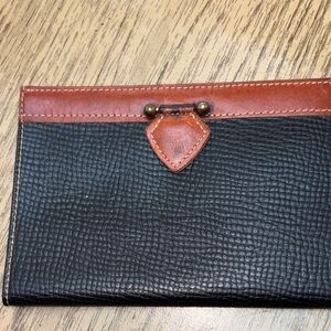 Vintage Men’s Deberly Made in Paris Black and Brown Leather Wallet